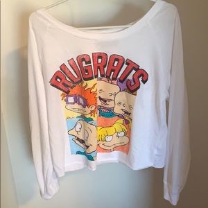 Rugrats slouchy off the shoulder long sleeve tee